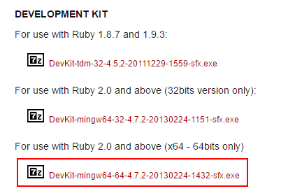 Ruby DevKit安装包